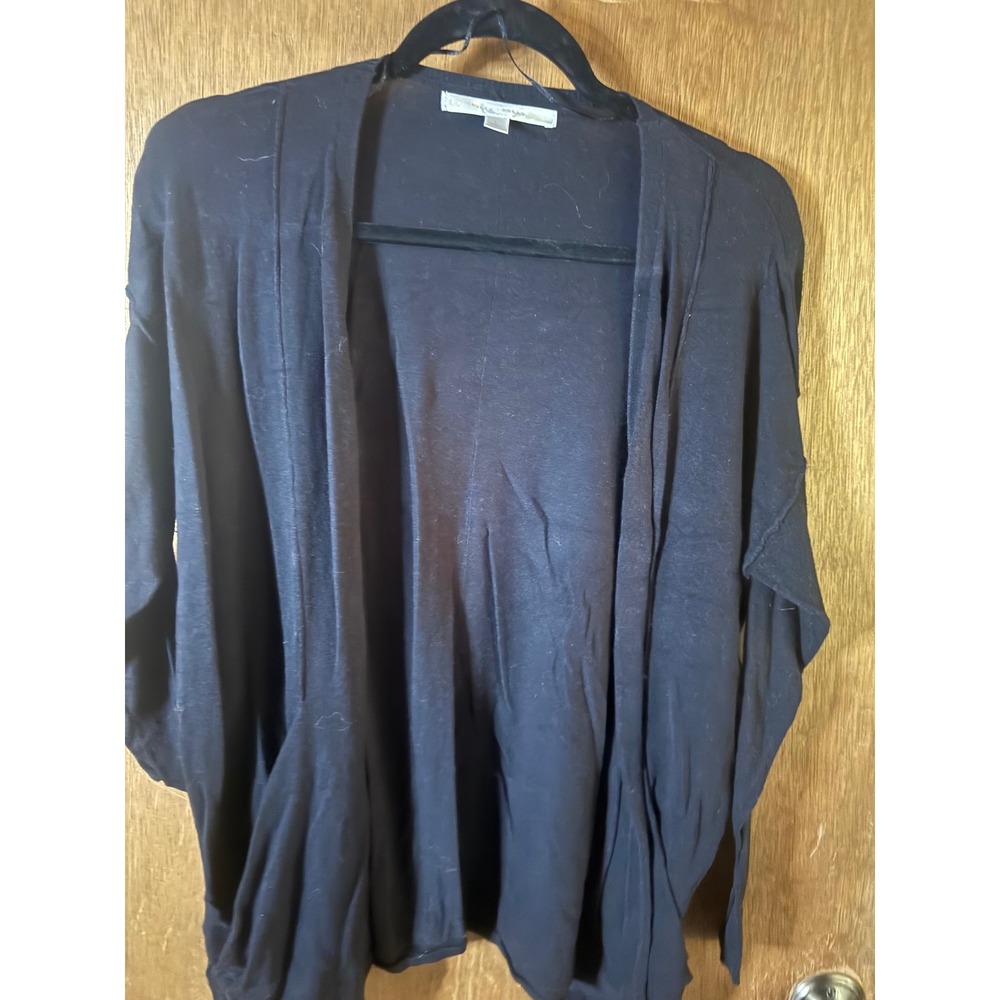 LC Lauren Conrad Womens Black Open Front Cardigan Sweater Large RN 73277